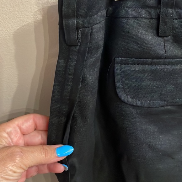 DKNY Lined LINEN wide leg BERMUDA shorts Black size Small - Picture 6 of 12